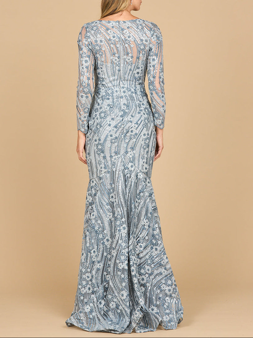 Mermaid, Long Sleeve Gown | 28885 by Lara New York