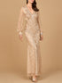 V Neck Beaded Long Sleeve Maxi Dress by Lara New York