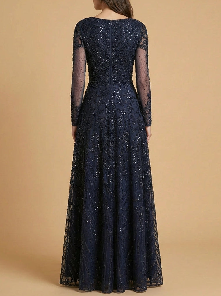 Long Sleeve High Neck Gown | 28904 by Lara New York