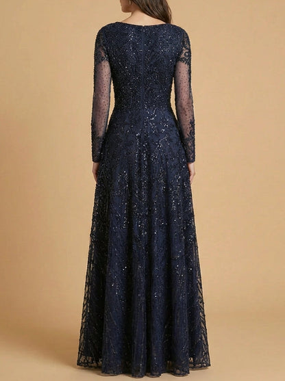 Long Sleeve High Neck Gown | 28904 by Lara New York