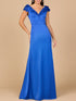 V-Neck, Satin Backed Crepe Gown by Lara New York