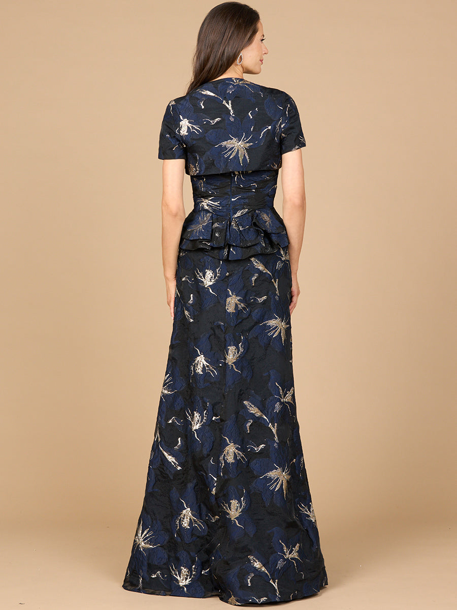 Strapless Brocade Gown with Bolero by Lara New York