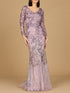 Long Sleeve V-Neck Mermaid Gown by Lara New York