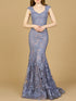 Sleeveless Mermaid Lace Embroidered Gown by Lara New York