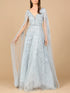 Embellished Gown with Cape Sleeves by Lara New York