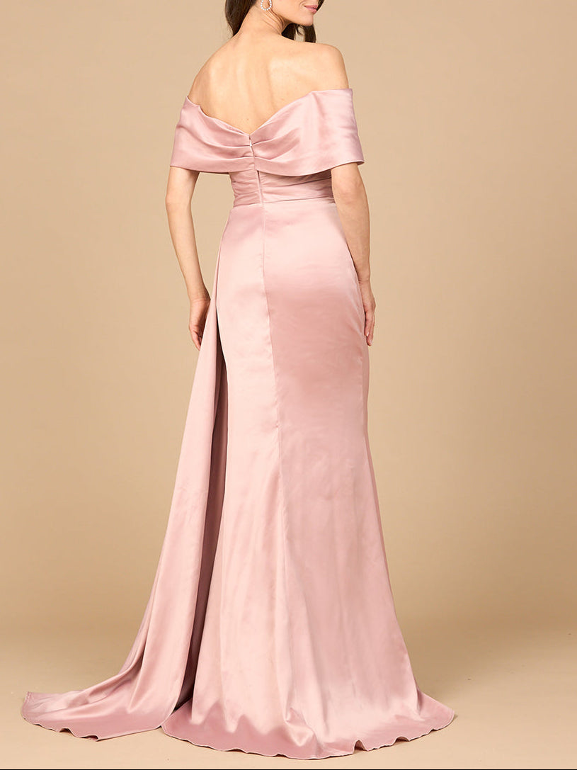 Off Shoulder Satin Dress by Lara New York
