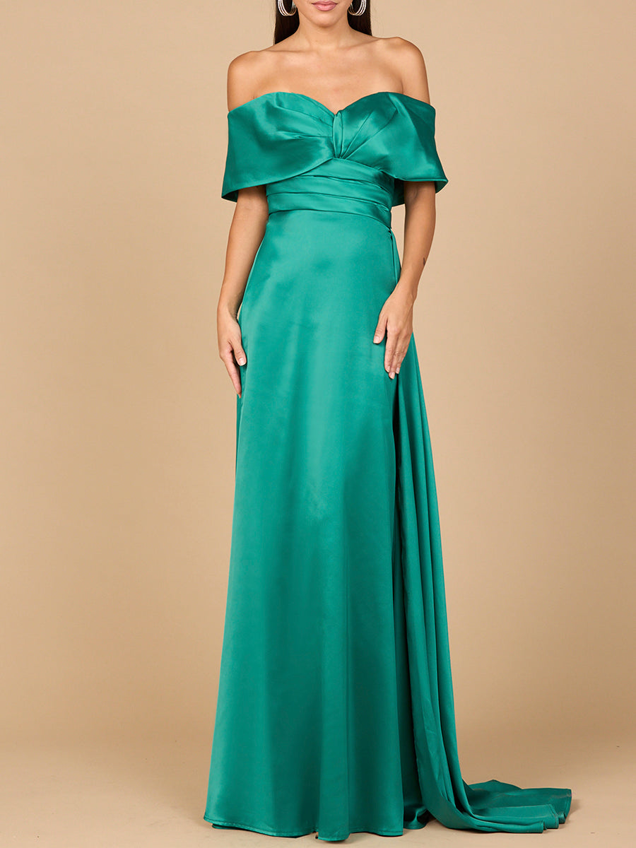 Off Shoulder Satin Dress by Lara New York