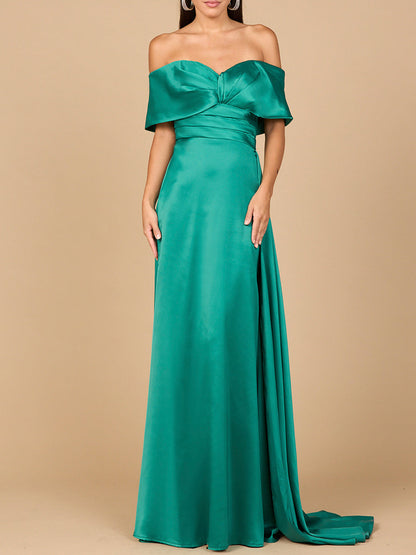 Off Shoulder Satin Dress by Lara New York