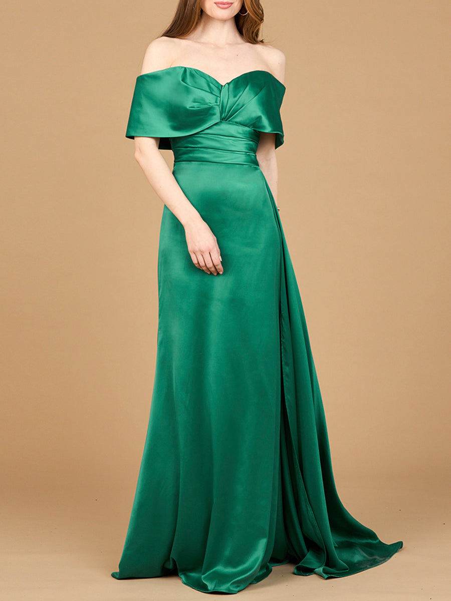 Off Shoulder Satin Dress by Lara New York