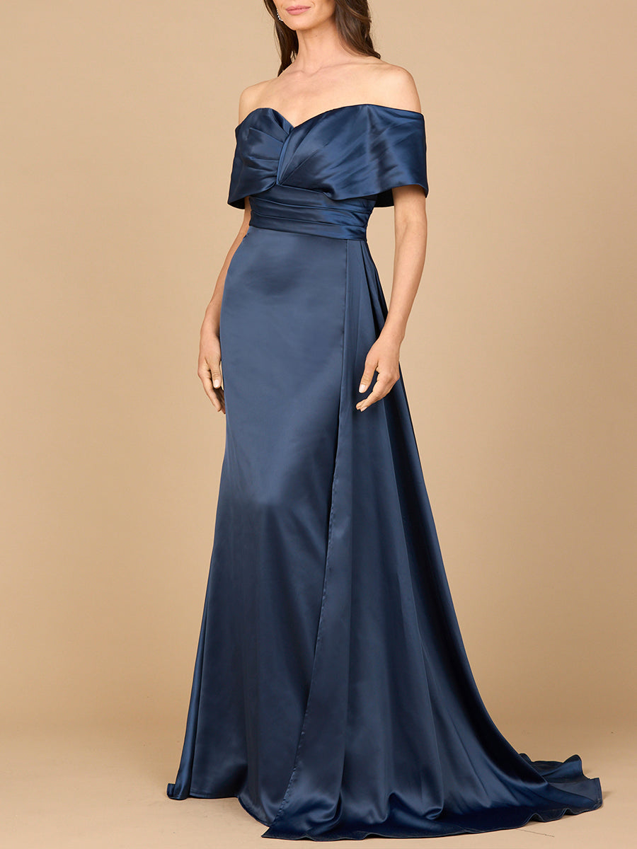 Off Shoulder Satin Dress by Lara New York
