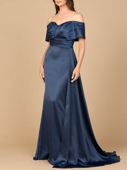 Off Shoulder Satin Dress by Lara New York