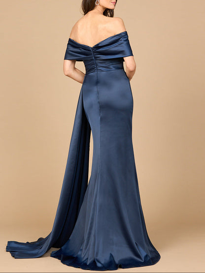 Off Shoulder Satin Dress by Lara New York