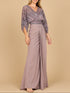 Lara 28950- Draped Skirt Gown with Cape Sleeves by Lara New York