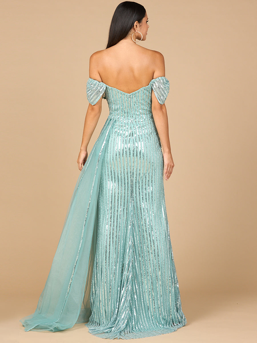 Off Shoulder Fitted Gown by Lara New York