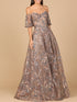 Off Shoulder Lace Ballgown by Lara New York