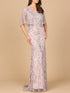 Cape Sleeve Mermaid Gown by Lara New York