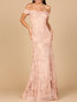 Off Shoulder Lace Mermaid Gown by Lara New York