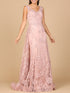 Overskirt Lace Fitted V-Neck Gown by Lara New York