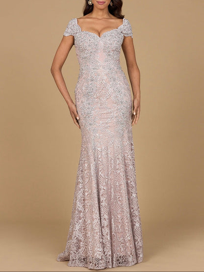 Fitted Lace Mermaid Gown by Lara New York