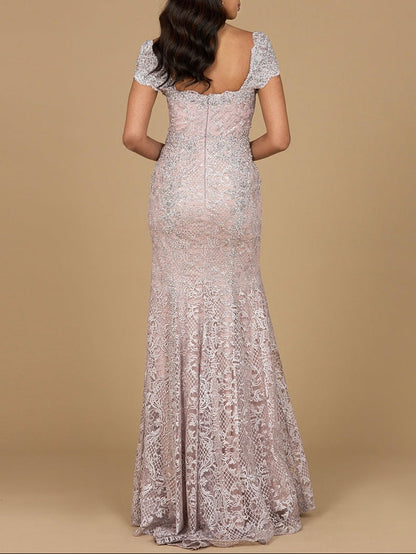 Fitted Lace Mermaid Gown by Lara New York