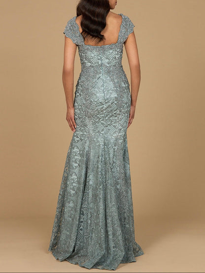 Fitted Lace Mermaid Gown by Lara New York