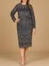 Beaded Midi Dress with Long Sleeves by Lara New York