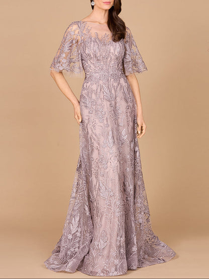 Modest, Cape Sleeve A-line Gown by Lara New York