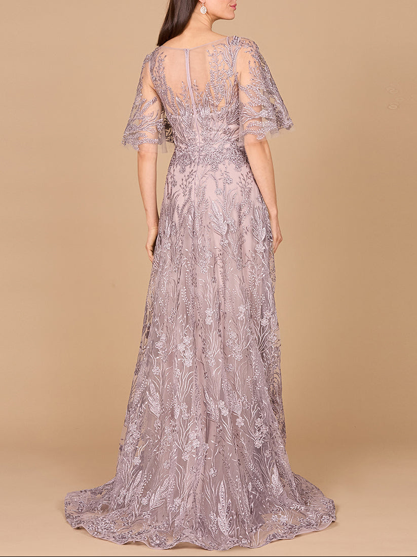 Modest, Cape Sleeve A-line Gown by Lara New York