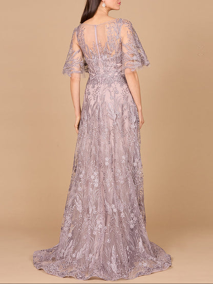 Modest, Cape Sleeve A-line Gown by Lara New York