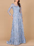 Illusion Neckline, Long Sleeves Gown by Lara New York