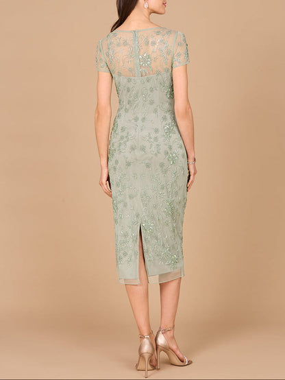 Beaded Midi Dress with Cap Sleeves by Lara New York