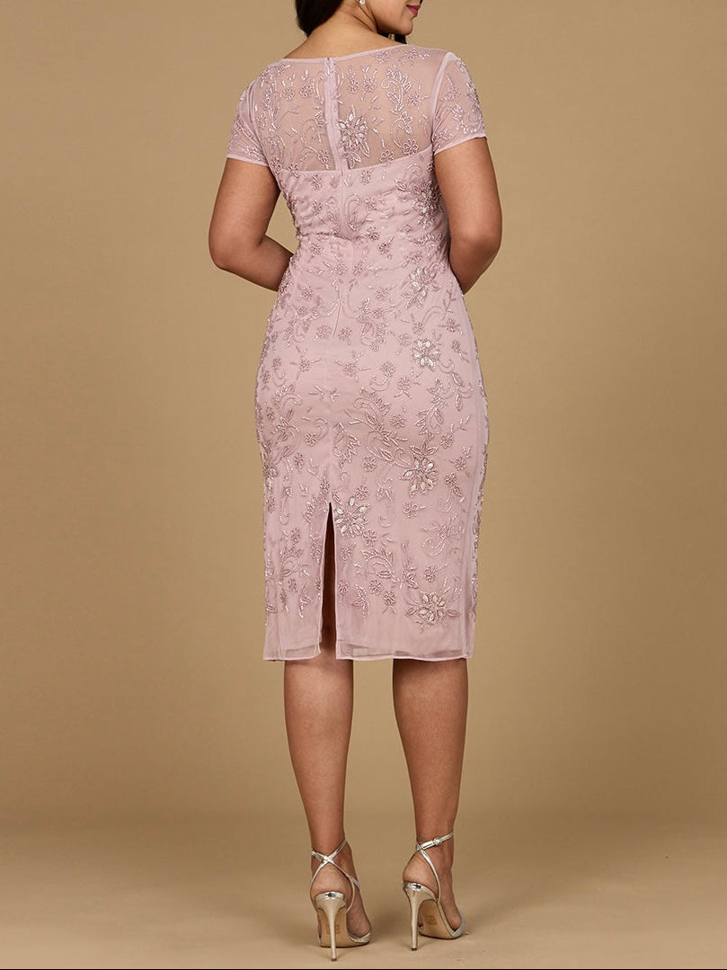 Beaded Midi Dress with Cap Sleeves by Lara New York