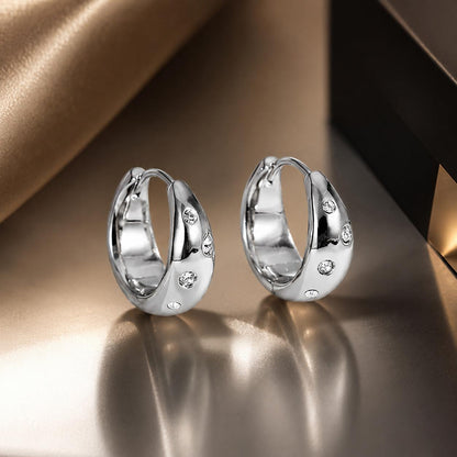 925 Sterling Silver Earrings with CZ in White Gold Plating - Stylish Design for Women  DestGlow