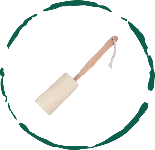 Natural Loofah Bath Brush w/Long Handle.