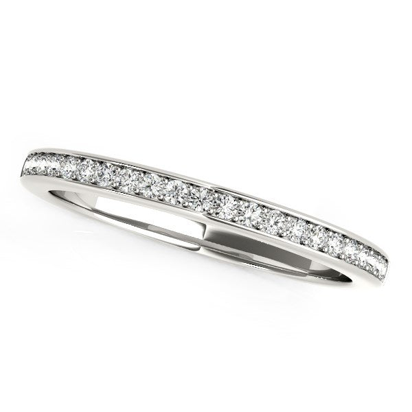 14k White Gold Classic Style Diamond Wedding Band (1/5 cttw) by Bids.com