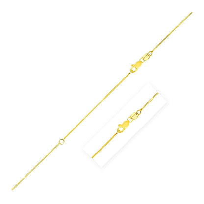 Extendable Box Chain in 14k Yellow Gold (0.7mm)  DestGlow