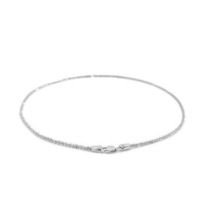 14k White Gold Sparkle Anklet 1.5mm  DestGlow