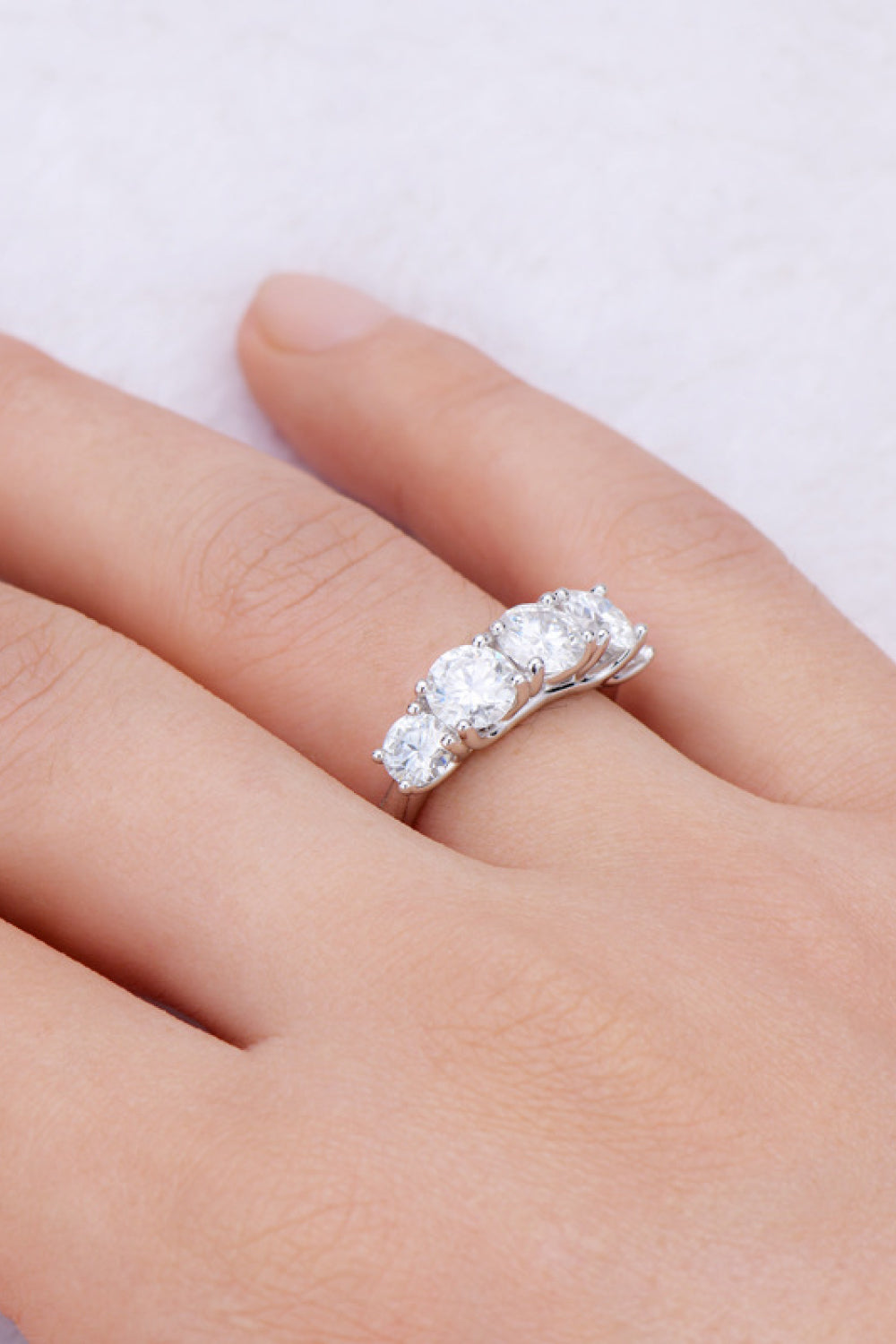 1 Carat Sparkala™ Platinum Over Pure Sterling Silver Half-Eternity Ring by Sparkala