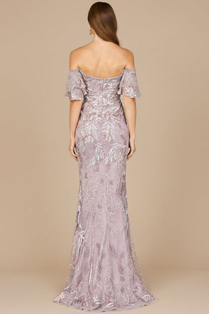 Off Shoulder Mermaid Lace Gown by Lara New York