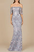 Elegant Off Shoulder Embellished Gown by Lara New York