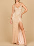 Lara 29004 - Fitted Beaded Gown with Spaghetti Straps by Lara New York