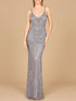 V-Neck Fitted Gown by Lara New York