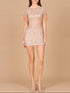 Short Sleeve Cocktail Dress with Feathers by Lara New York