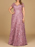 Tonal Lace Ballgown by Lara New York