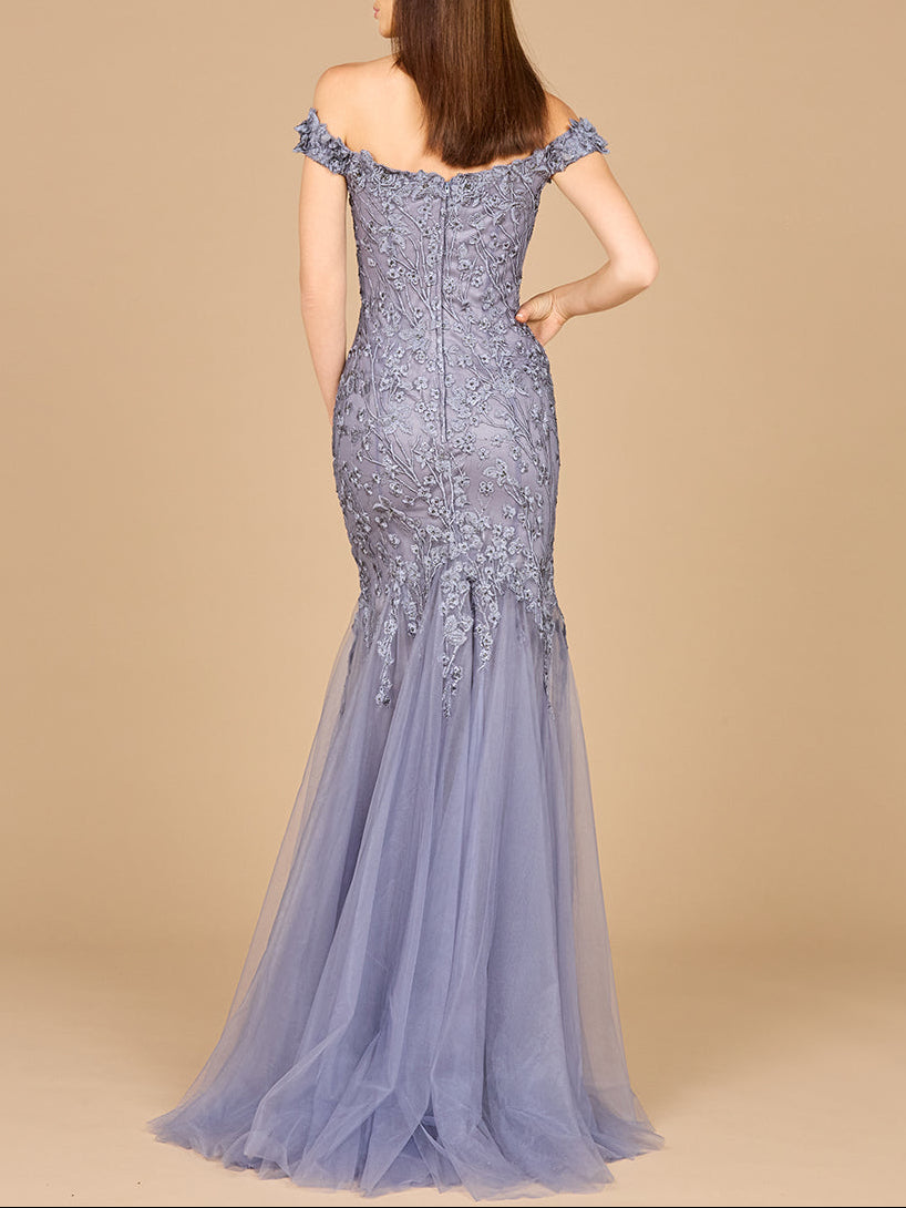 Off Shoulder Mermaid Gown by Lara New York