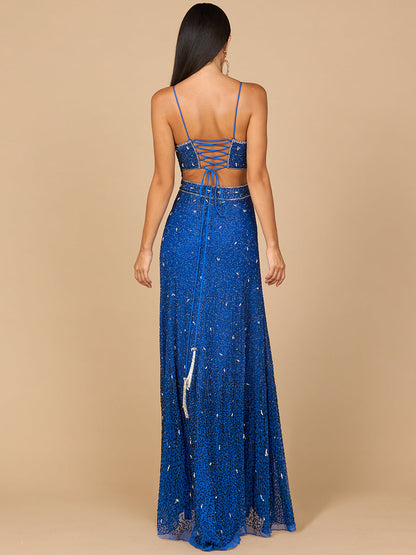 Ombre Beaded Gown - OUTLET by Lara New York
