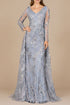 Lace Long Sleeve Gown with Overskirt by Lara New York