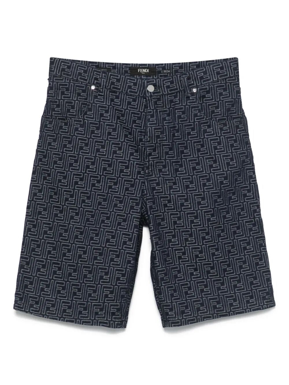Fendi Men Ff Jacquard Denim Shorts by Luosophy