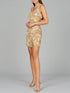 V-Neck Beaded Mini Dress with Fringe Details by Lara New York