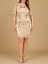 Beaded Short Sleeve Cocktail Dress by Lara New York
